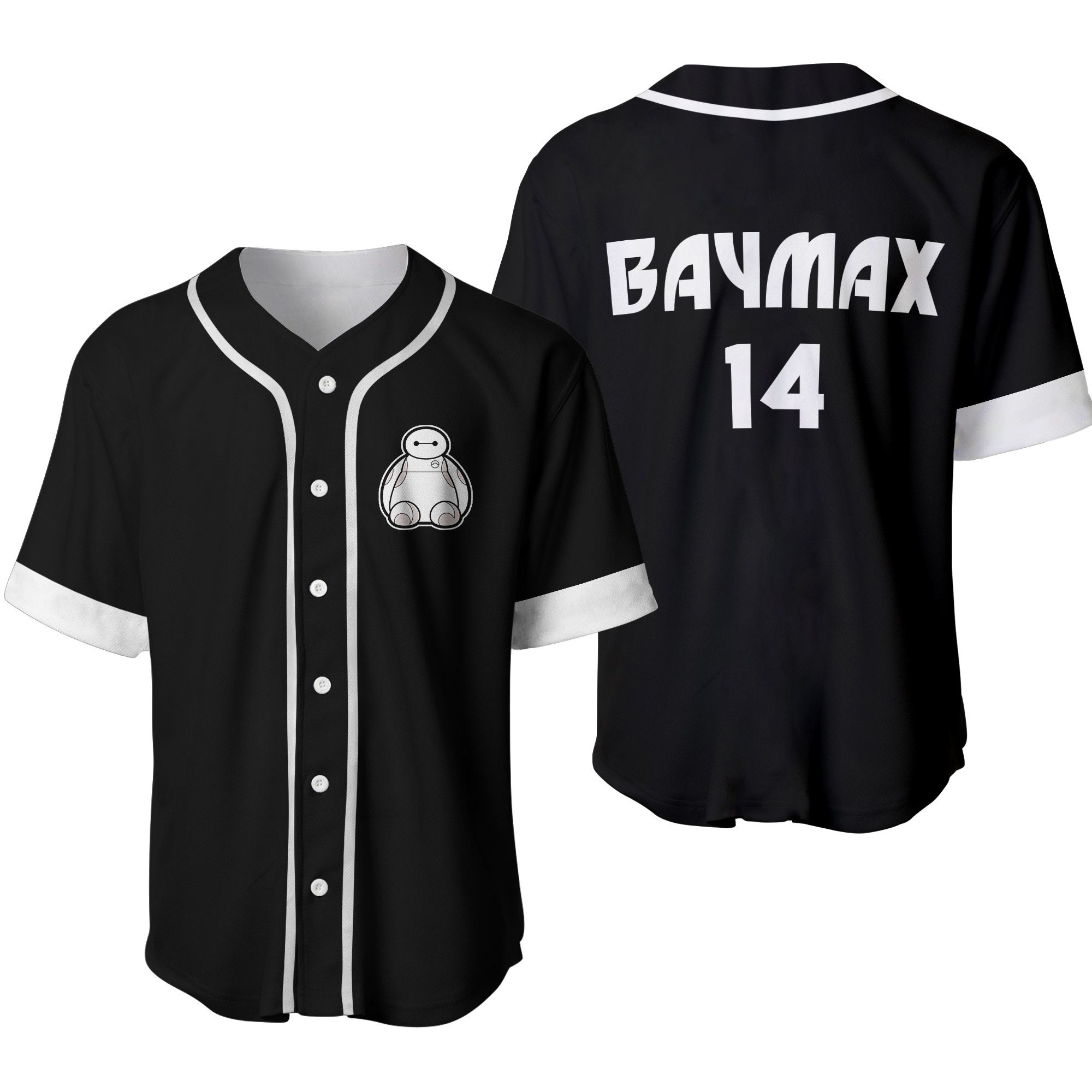 Baymax Disney Personalized Unisex Cartoon Custom Baseball Jersey - Teeruto