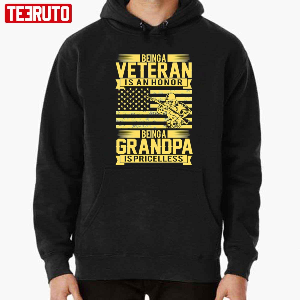Being A Veteran Is An Honor But A Grandpa Is Priceless Unisex T-Shirt