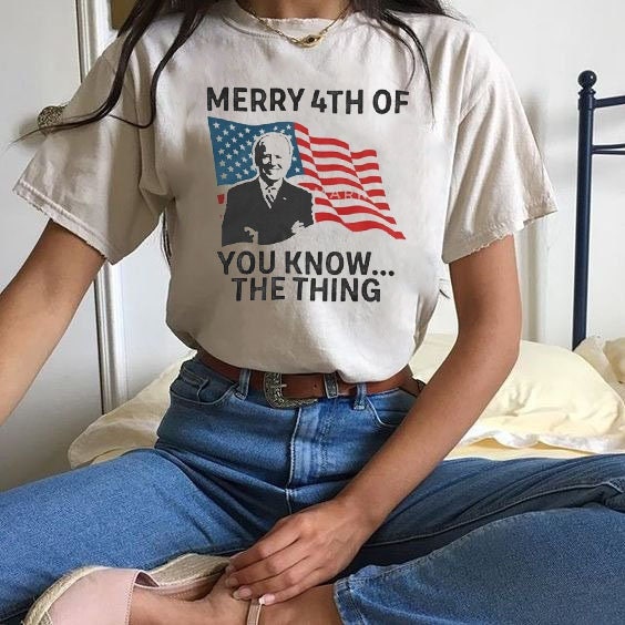 Biden Dazed Merry 4th Of You Know The Thing Confused Meme Unisex T-Shirt