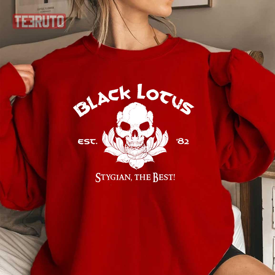 Black Lotus White Print Unisex T-Shirt