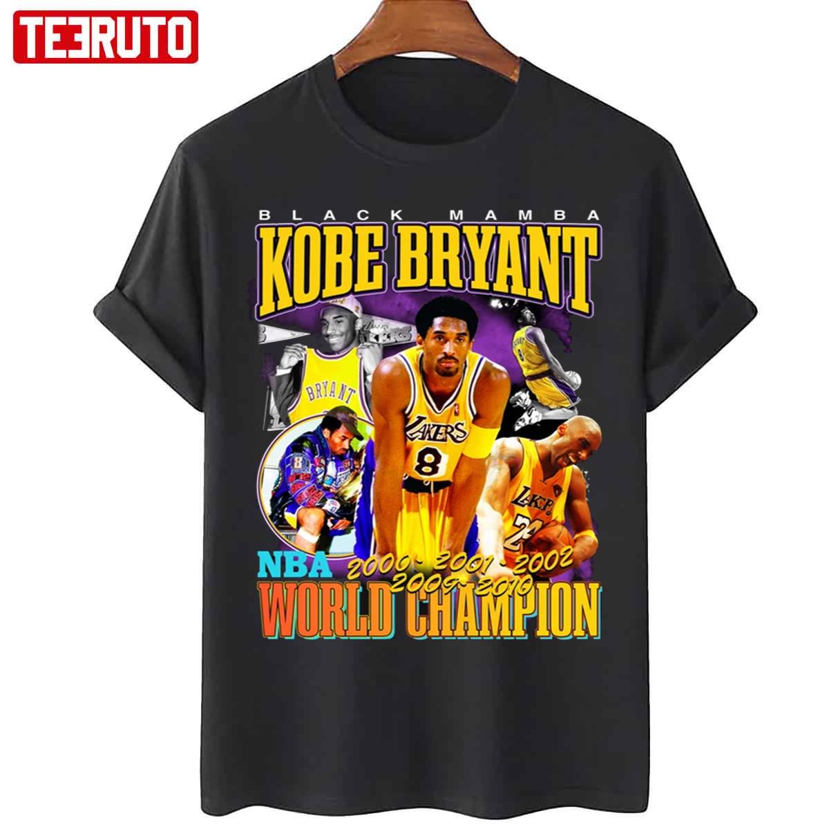 Black Mamba Kobe Bryant NBA World Champion Vintage Unisex T-Shirt