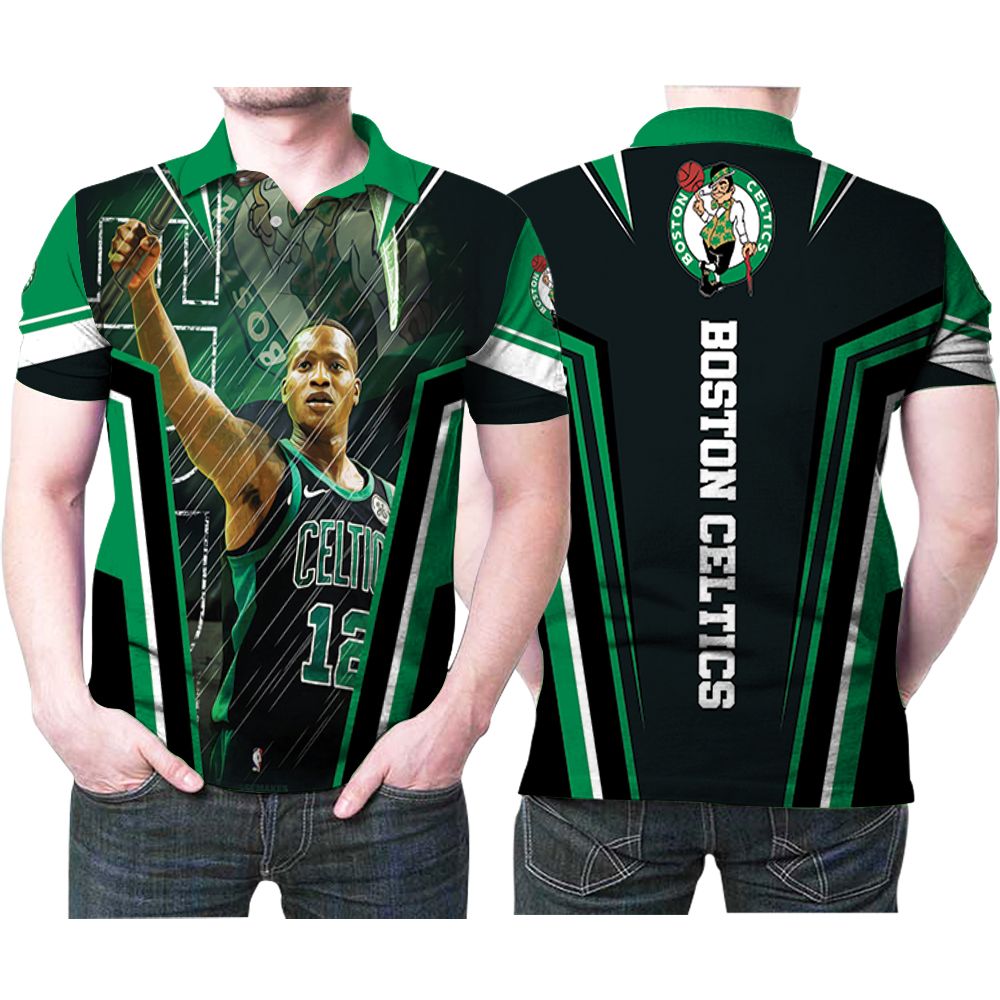 Boston Celtics Terry Rozier 12 Great Player Nba Basketball Team Logo 3d Designed Allover Gift For Celtics Fans Polo Shirt