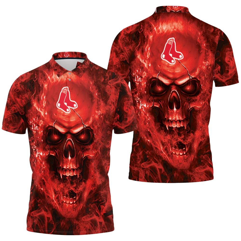 Boston Red Sox Mlb Fans Skull Polo Shirt All Over Print Shirt 3d T-shirt