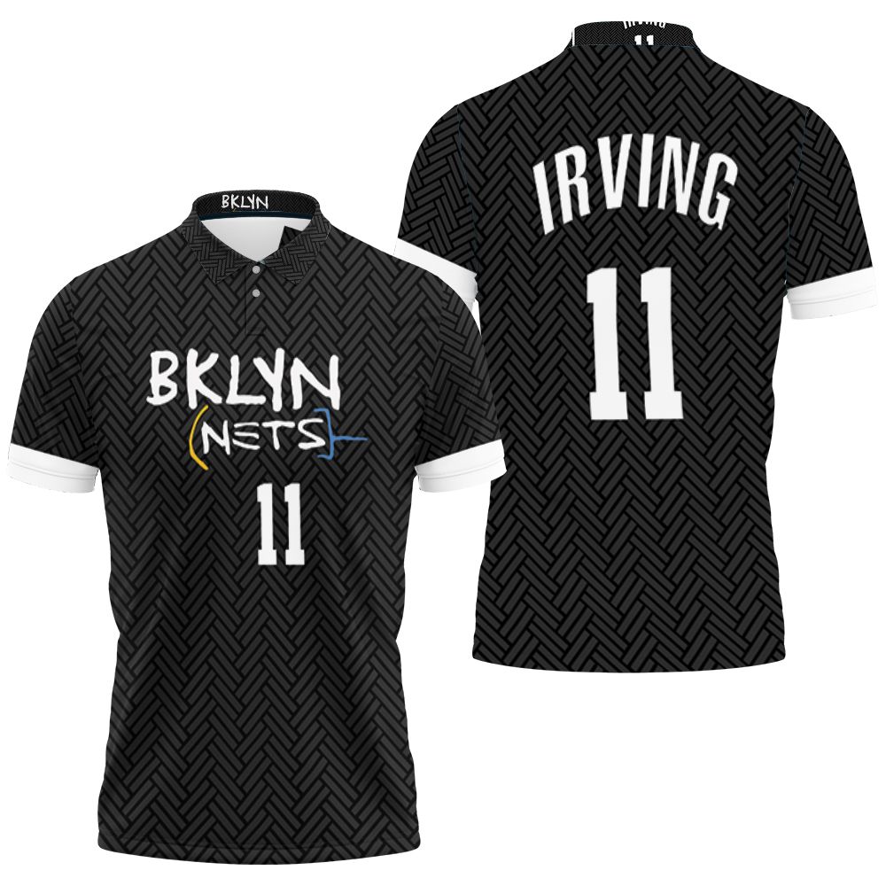 Brooklyn Nets Kyrie Irving #11 Nba Great Player New Arrival Black 3d Designed Allover Gift For Brooklyn Fans Polo Shirt