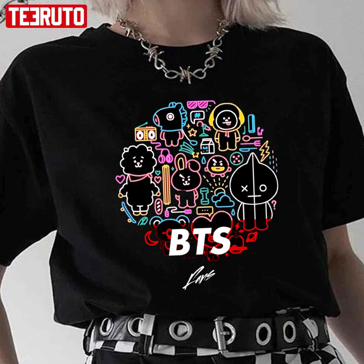 BTS K-Pop Boy Band BT21 Icon Line Unisex T-Shirt