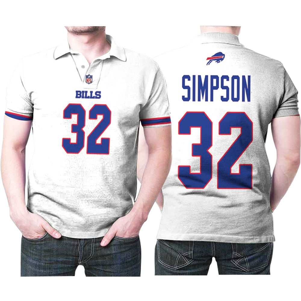 Buffalo Bills O J Simpson #32 Nfl Great Player American Football Team Game White 3d Designed Allover Gift For Bills Fans Polo Shirt