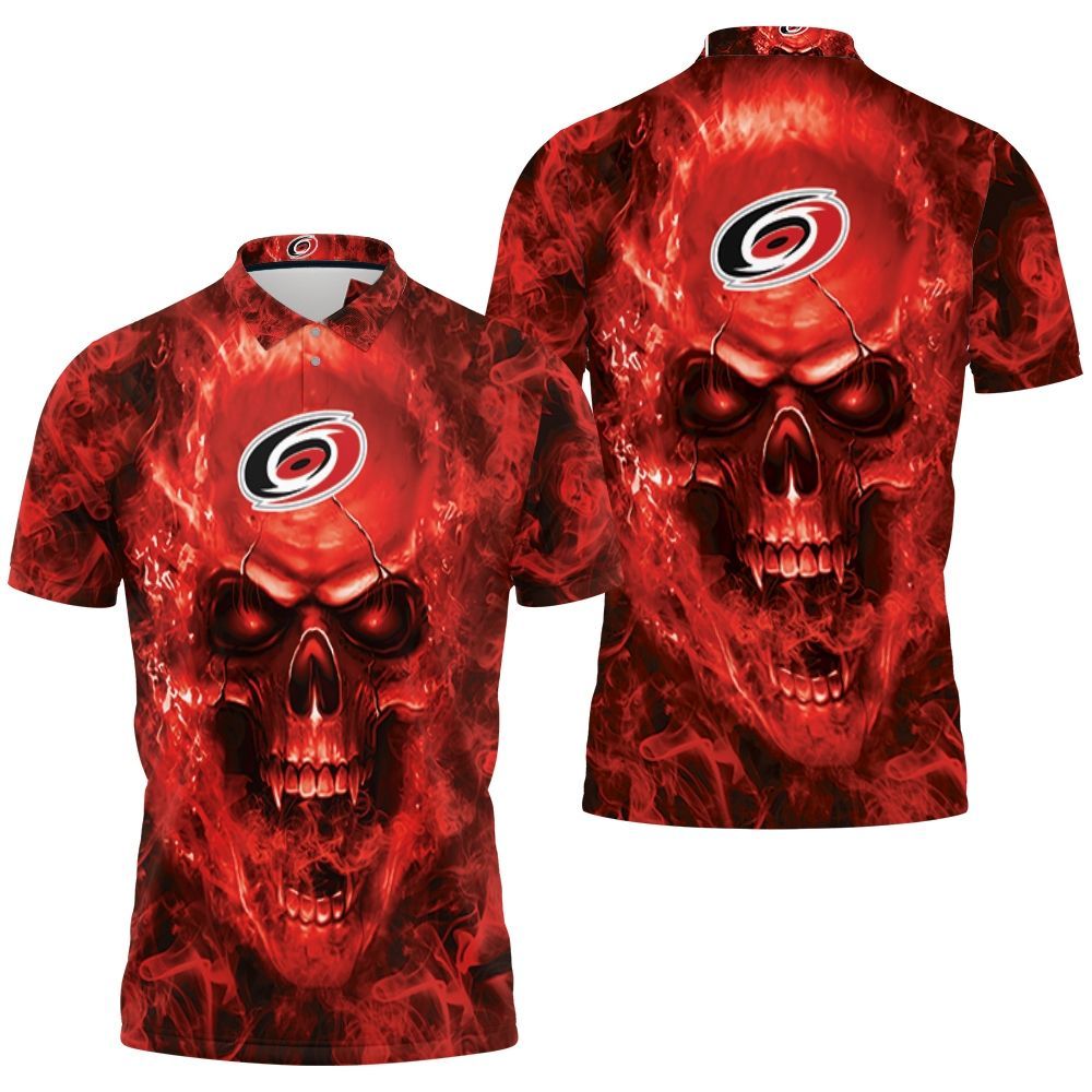 Carolina Hurricanes Nhl Fans Skull Polo Shirt All Over Print Shirt 3d T-shirt