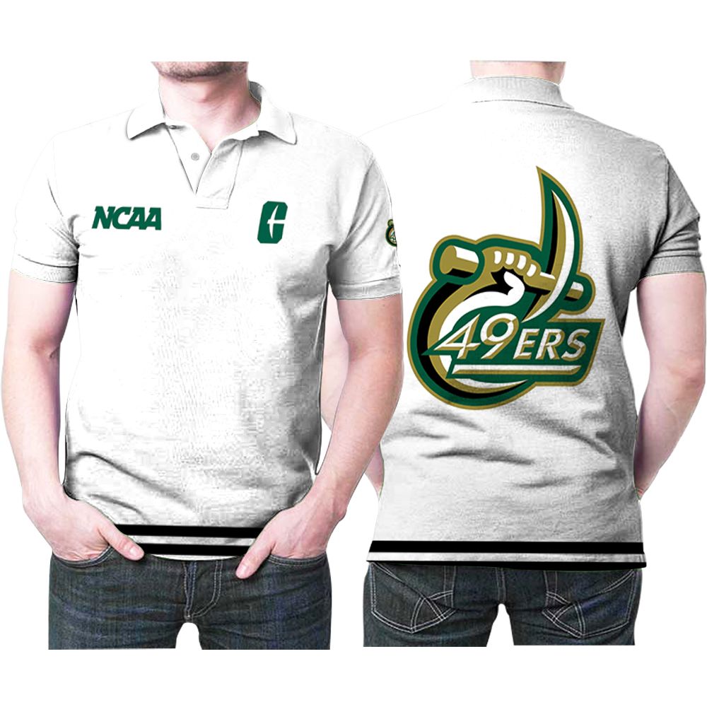 Charlotte 49ers Ncaa Classic White With Mascot Logo Gift For Charlotte 49ers Fans Polo Shirt All Over Print Shirt 3d T-shirt