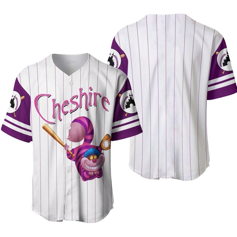 Cheshire Alice Wonderland Player Disney Baseball Jersey 555 Gift For Lover Jersey