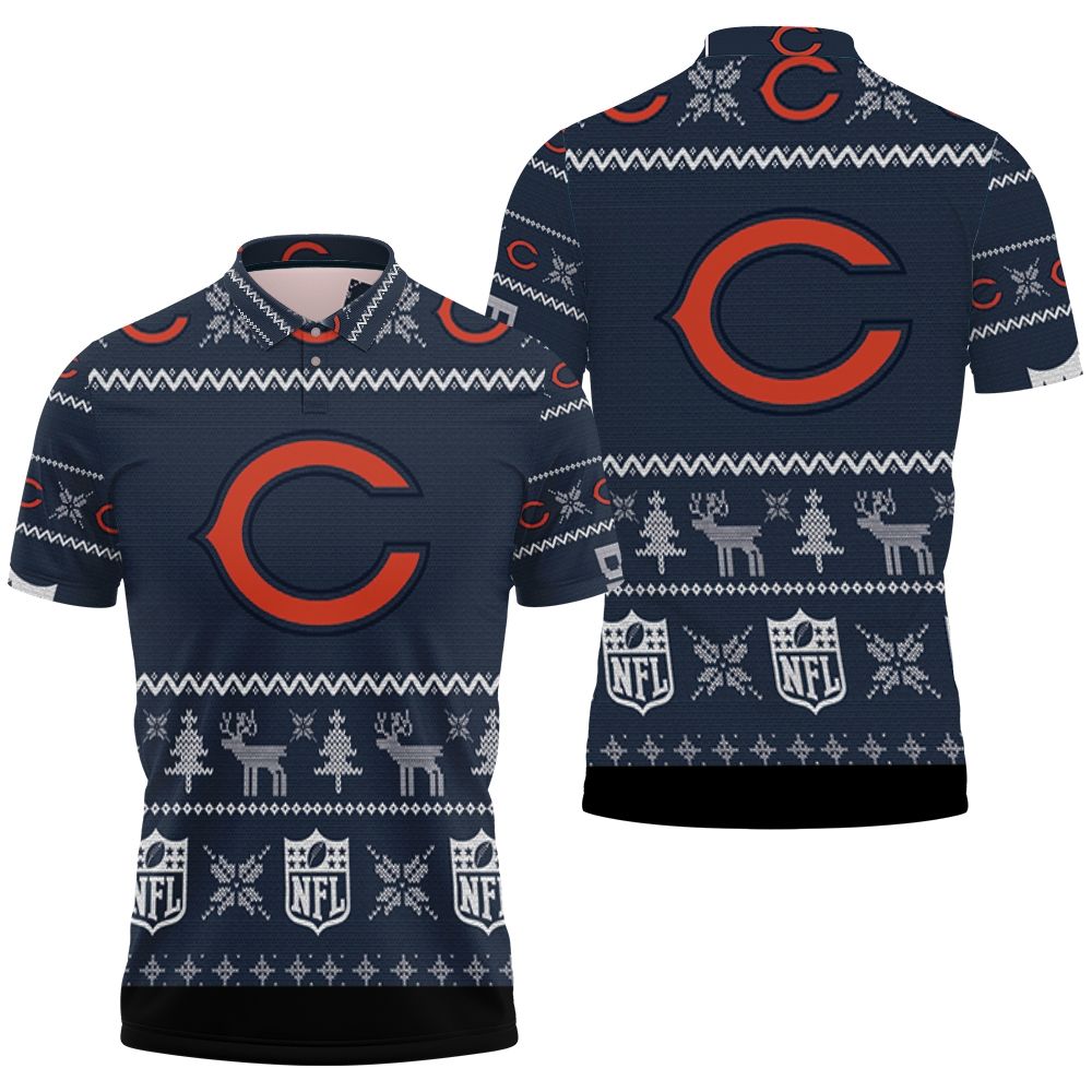 Chicago Bears Nfl Ugly Sweatshirt Christmas 3d Polo Shirt All Over Print Shirt 3d T-shirt