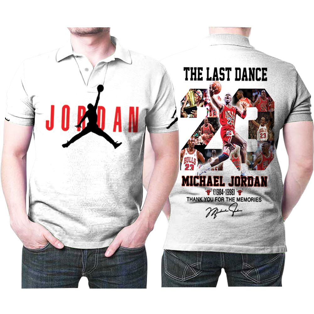 Chicago Bulls 23 Michael Jordan The Last Dance 1984-1998 Thank You For The Memories Signatures Gift For Bulls Fans Jordan Lovers Polo Shirt