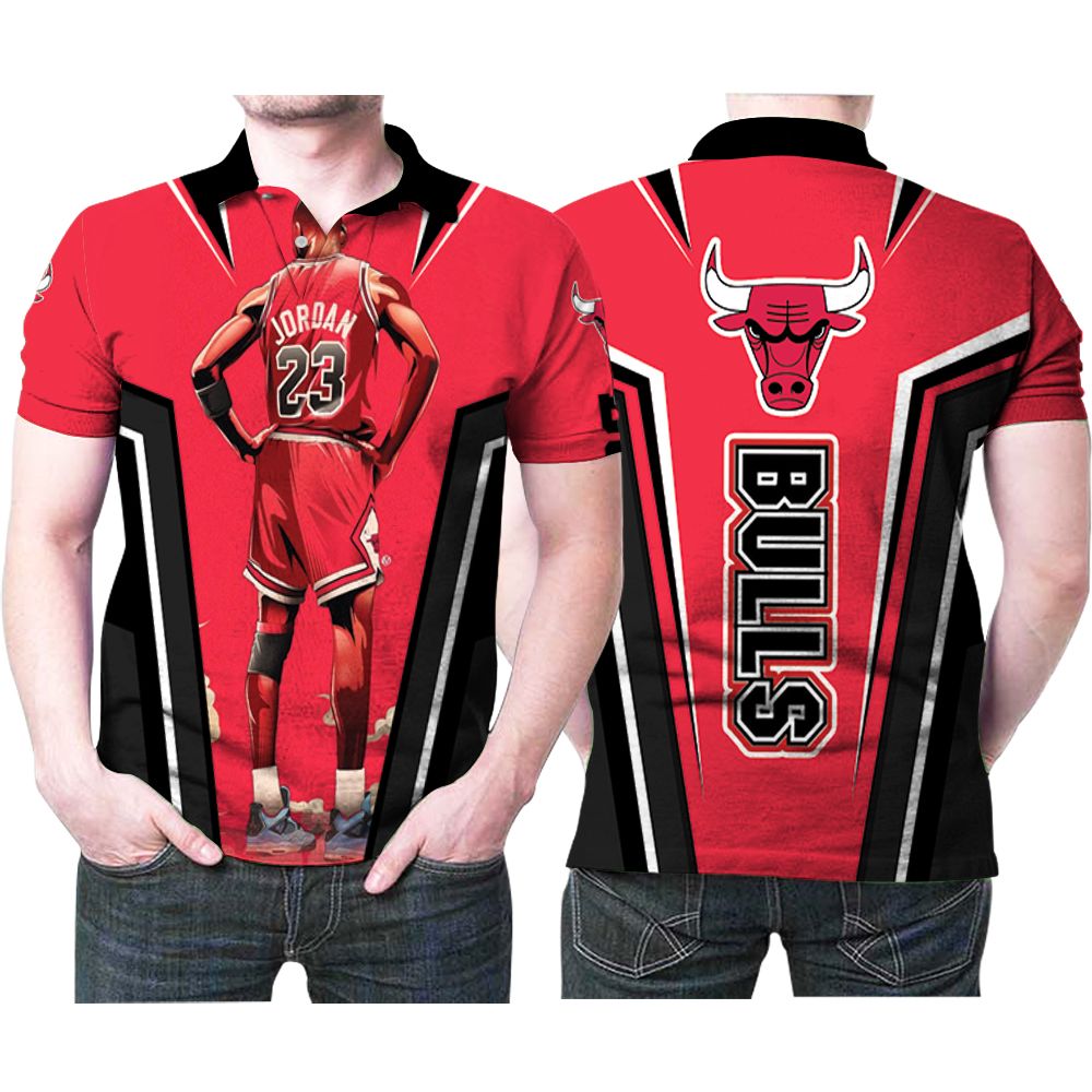 Chicago Bulls Michael Jordan 23 Legend Forever Nba Basketball Team Logo 3d Designed Allover Gift For Bulls Fans Polo Shirt