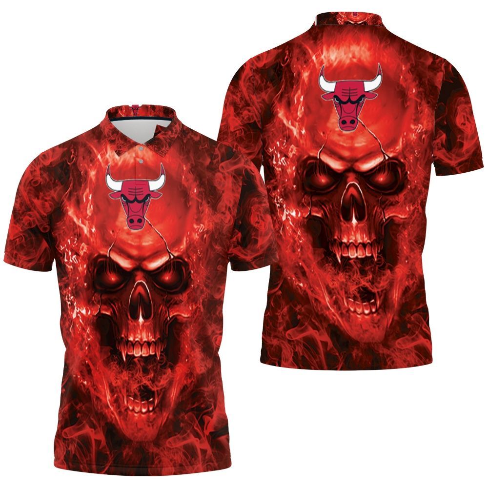 Chicago Bulls Nba Fans Skull Polo Shirt All Over Print Shirt 3d T-shirt