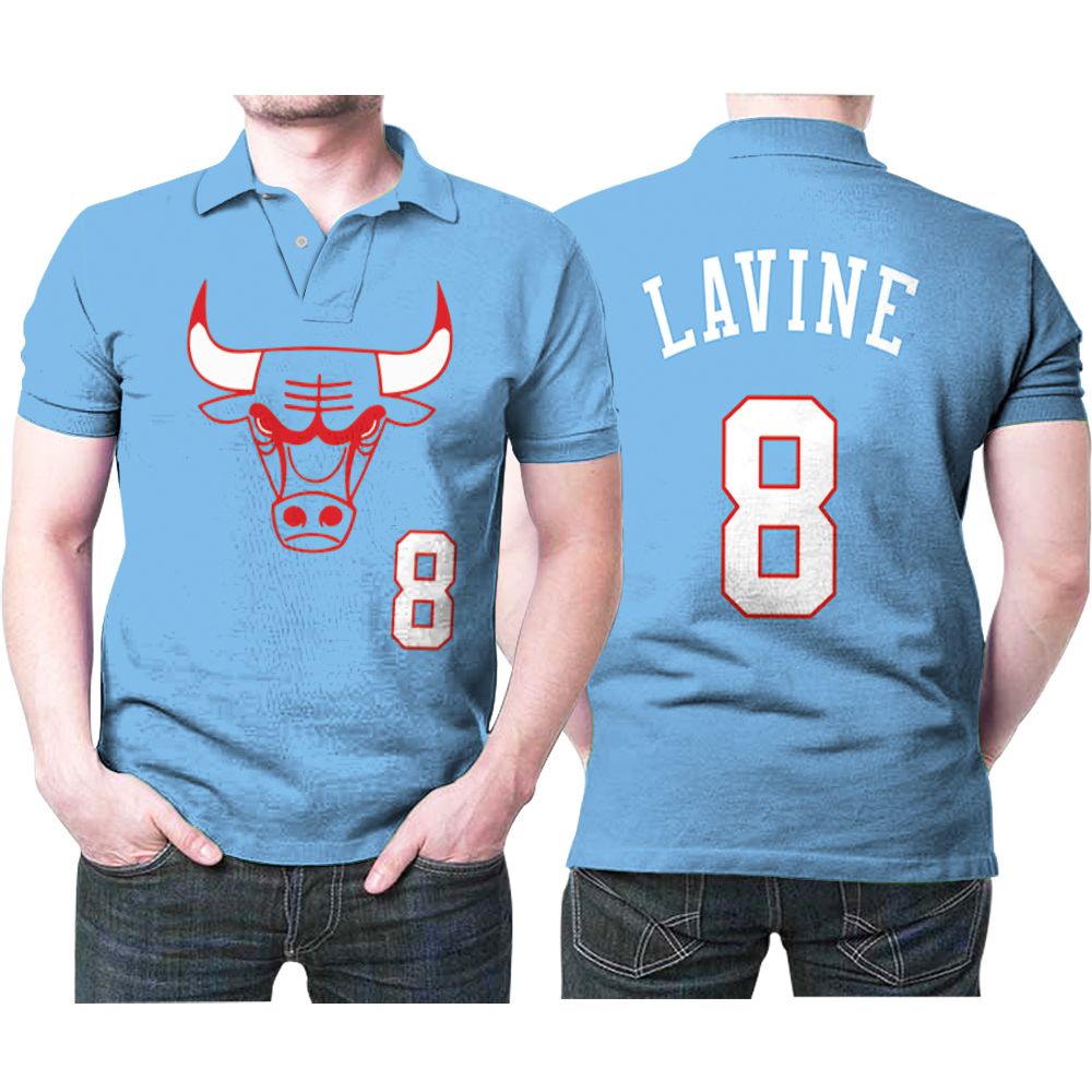 Chicago Bulls Zach Lavine 8 Nba Basketball 2020 City Edition New Arrival Blue Jersey Style Gift For Bulls Fans Polo Shirt