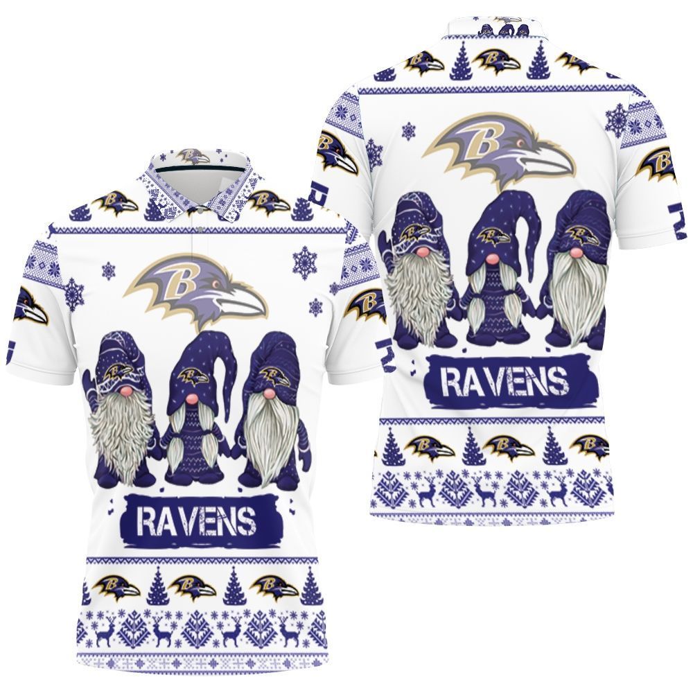 Christmas Gnomes Baltimore Ravens Ugly Sweatshirt Christmas 3d Polo Shirt All Over Print Shirt 3d T-shirt