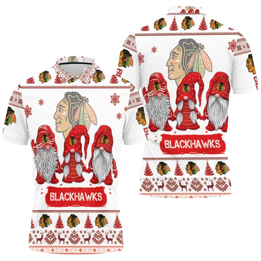 Christmas Gnomes Chicago Blackhawks Ugly Sweatshirt Christmas 3d Polo Shirt All Over Print Shirt 3d T-shirt