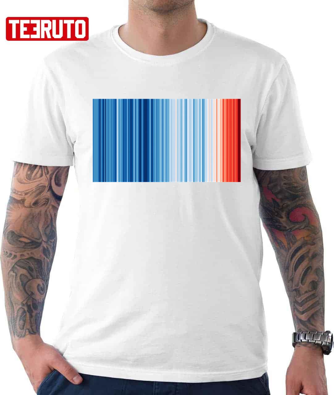 Climate Change Global Warming Temperature Stripes Unisex T-Shirt