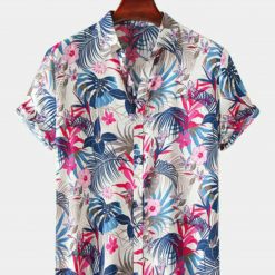 Cool Floral All Over Print Beach US Summer Short Sleeve Hawaiian Shirt