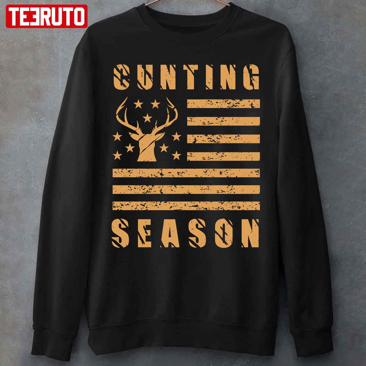 Cunting Season Retro America Flag Unisex T-Shirt