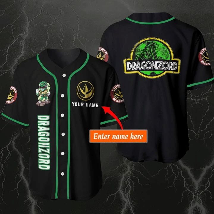 Custom Name Dragonzord Green Superman Gift For Lover Baseball Jersey