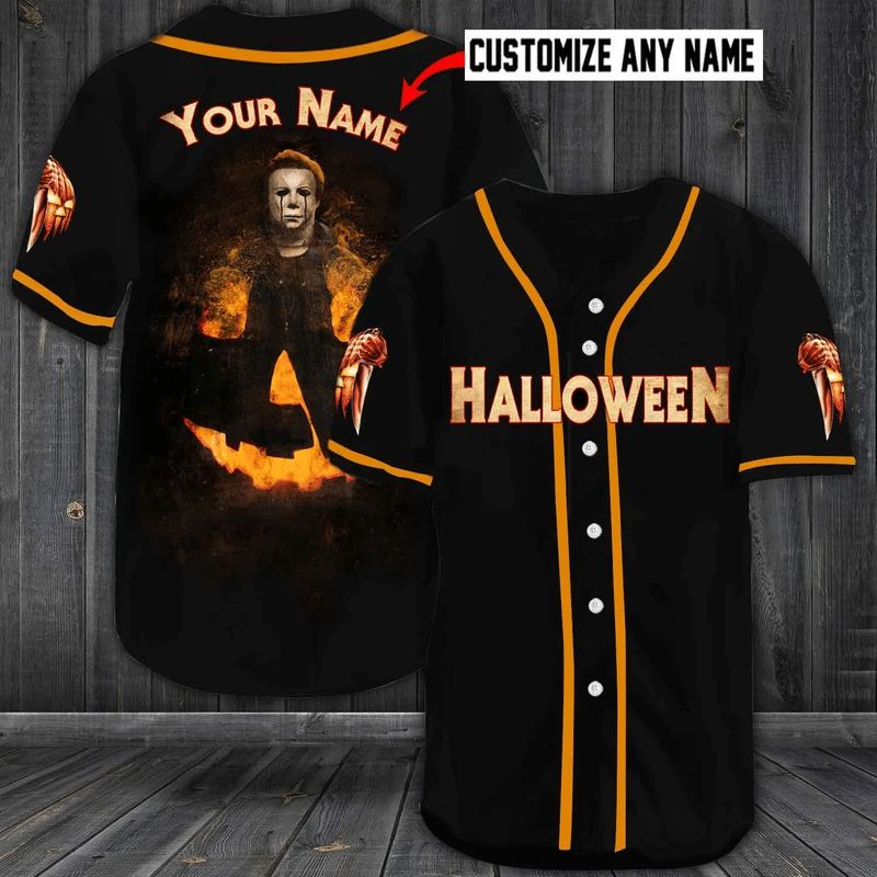 Custom Name Jack Halloween Horror Gift For Lover Baseball Jersey