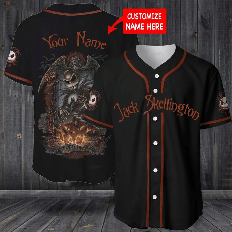 Custom Name Jackl Skellington Dead 222 Gift For Lover Baseball Jersey