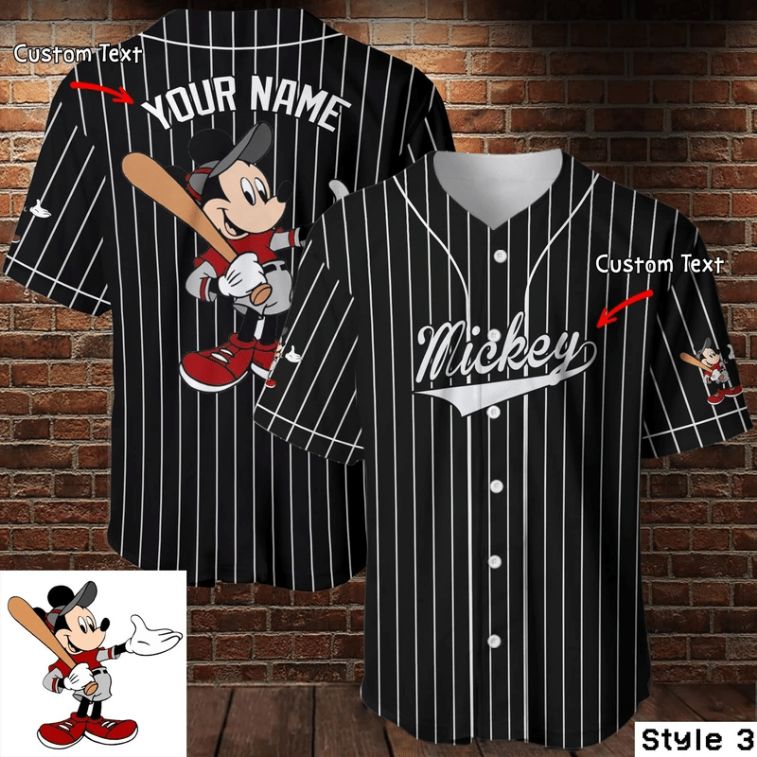 Custom Name Mickey Mouse Disney Baseball White 456 Gift For Lover