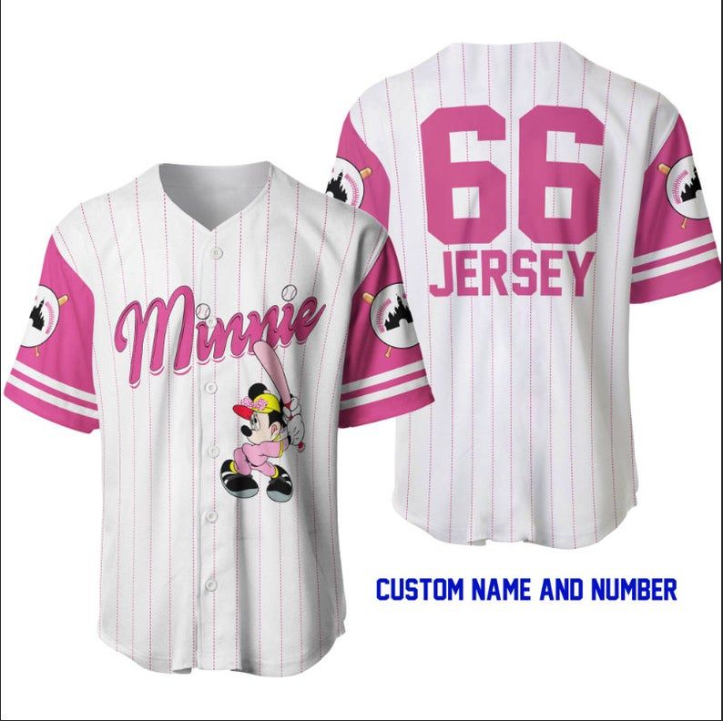Custom Name Minnie Mice Disney Baseball Jersey 333 Gift For Lover Jersey