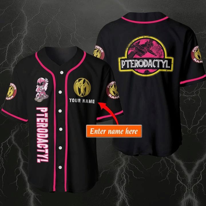 Custom Name Pterodactyl Pinkl Superman Gift For Lover Baseball Jersey