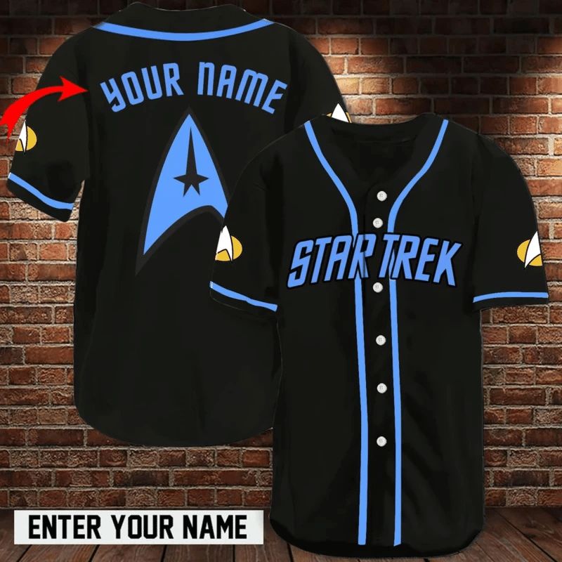 Custom Name Star Trek Blue 222 Gift For Lover Baseball Jersey