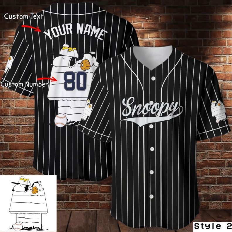 Custom Names Cute Snoopy Cartoon 102 Gift For Lover Baseball Jersey