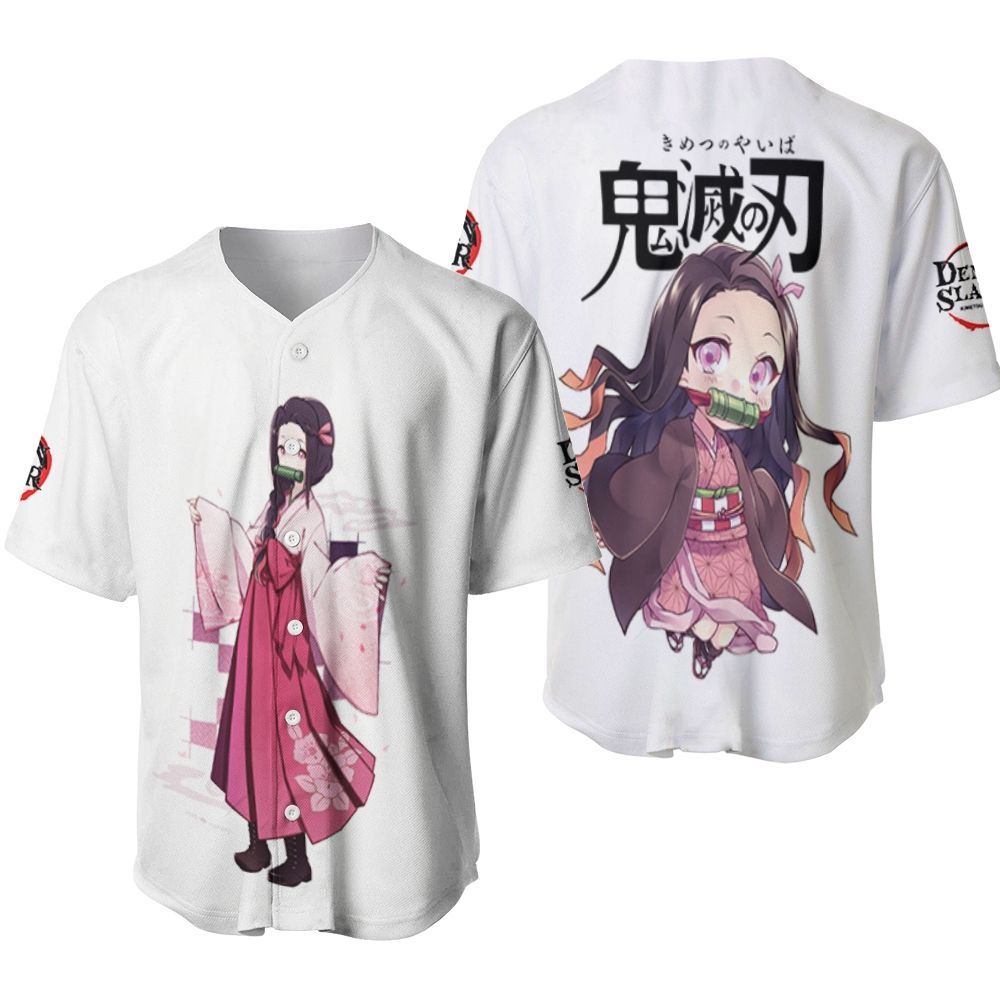 Cute Kamado Nezuko Kimetsu No Yaiba 9989 Gift For Lover Baseball Jersey