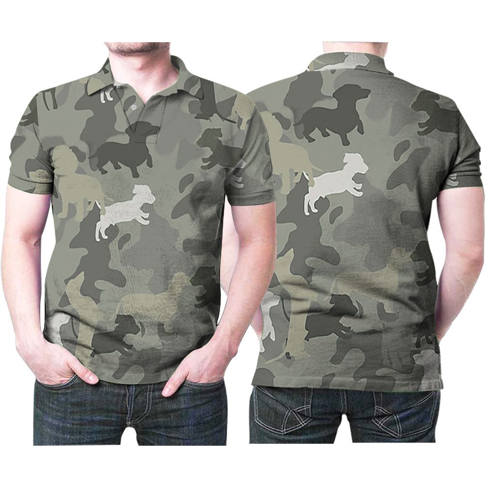 Dachshund Cute Camouflage Pattern 3d Printed Gift For Dachshund Lovers Polo Shirt All Over Print Shirt 3d T-shirt