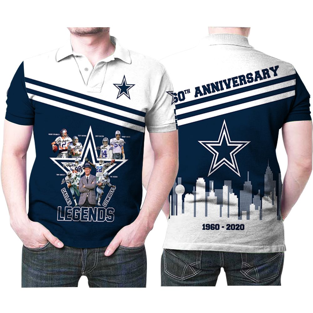 Dallas Cowboys Legends Signature 60th Anniversary 3d Printed Gift For  Cowboys Fan Polo Shirt All Over Print Shirt 3d T-shirt - Teeruto