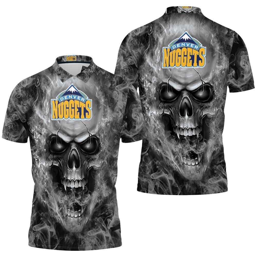 Denver Nuggets Nba Fans Skull Polo Shirt All Over Print Shirt 3d T-shirt