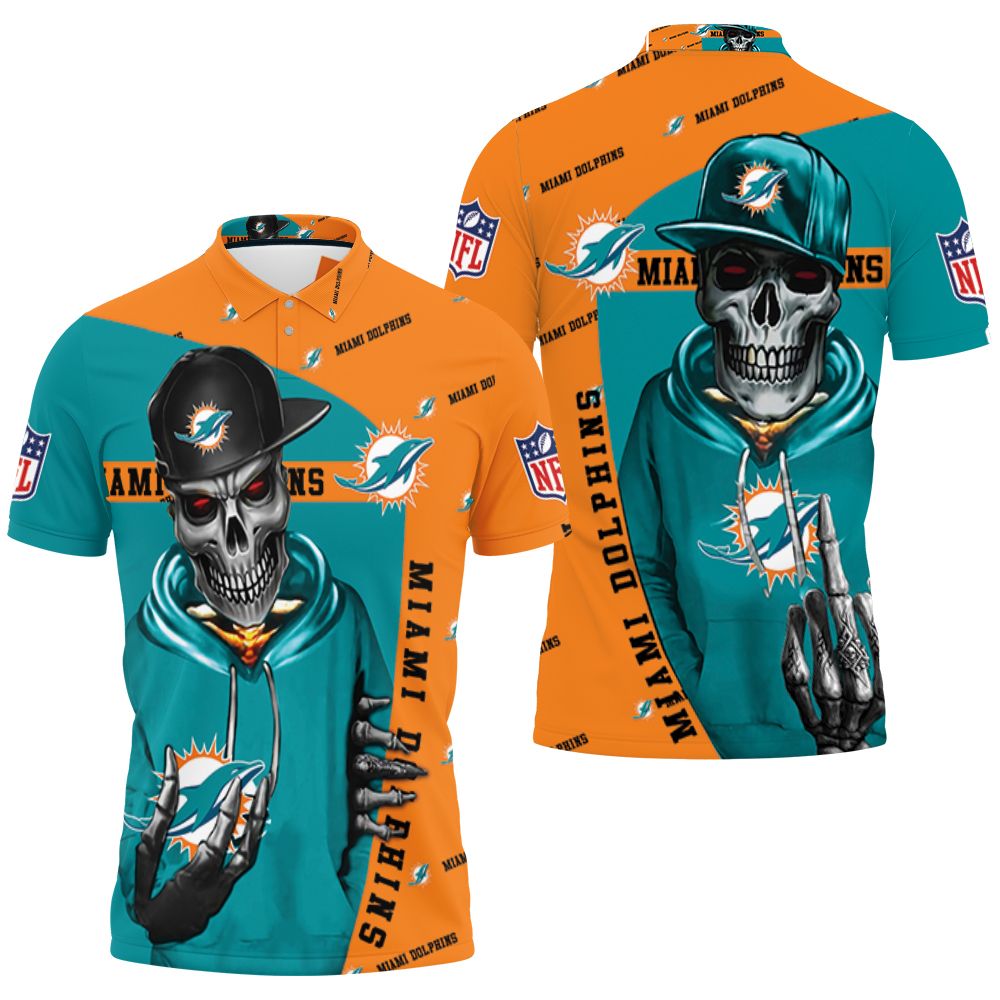 Dolphins Hip Hop Skull 3d Jersey Polo Shirt All Over Print Shirt 3d T-shirt