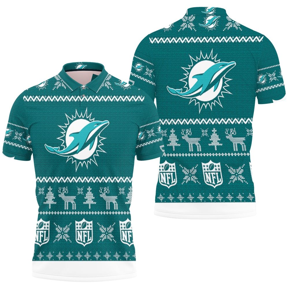 Dolphins Nfl Ugly Sweatshirt Christmas 3d Polo Shirt All Over Print Shirt 3d T-shirt