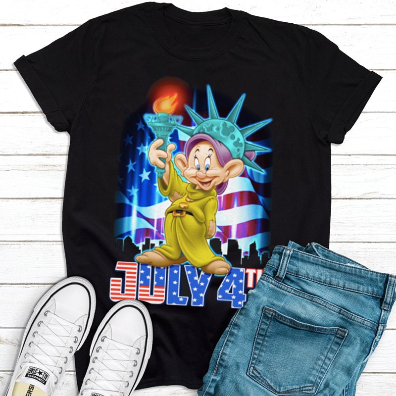Dopey Disney S Statue Of Liberty American Flag Unisex July 4th Graphic Design For Men And Women