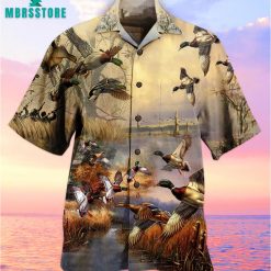 Ducks Amazing Vintage Limited Intage Tropical Chest Pocket Casual Fit Duck Icon Hawaiian Shirt