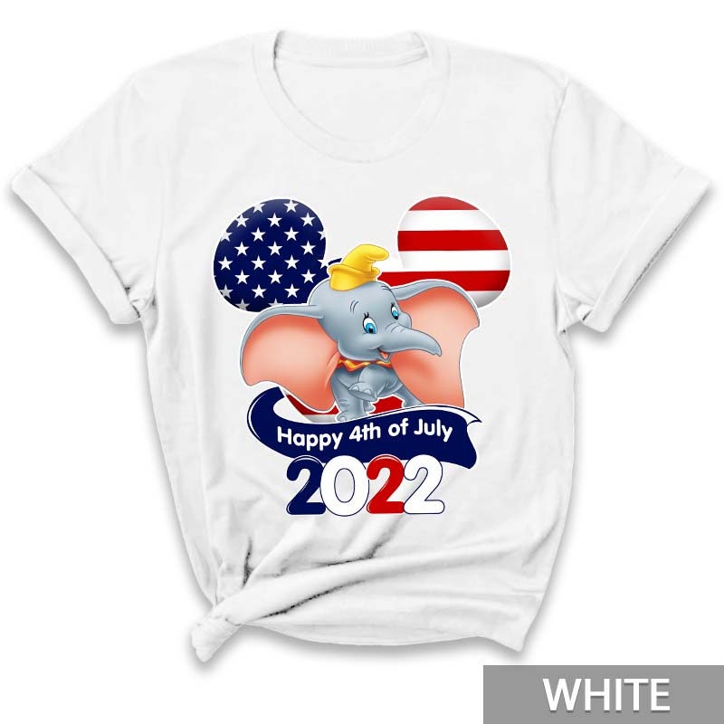 Dumbo The Elephant Flag 4th Of July Colorful Disney Graphic Cartoon Unisex Cotton S Clothing Men Women Kid
