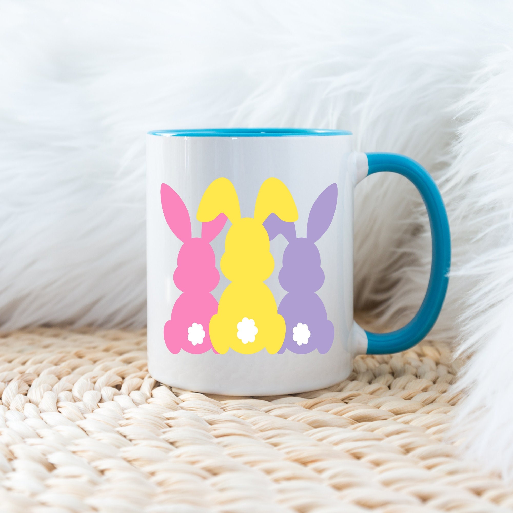 Easter With Bunnies Happy Easter Blue Bunny Family Of Bunnies Cute Bunny