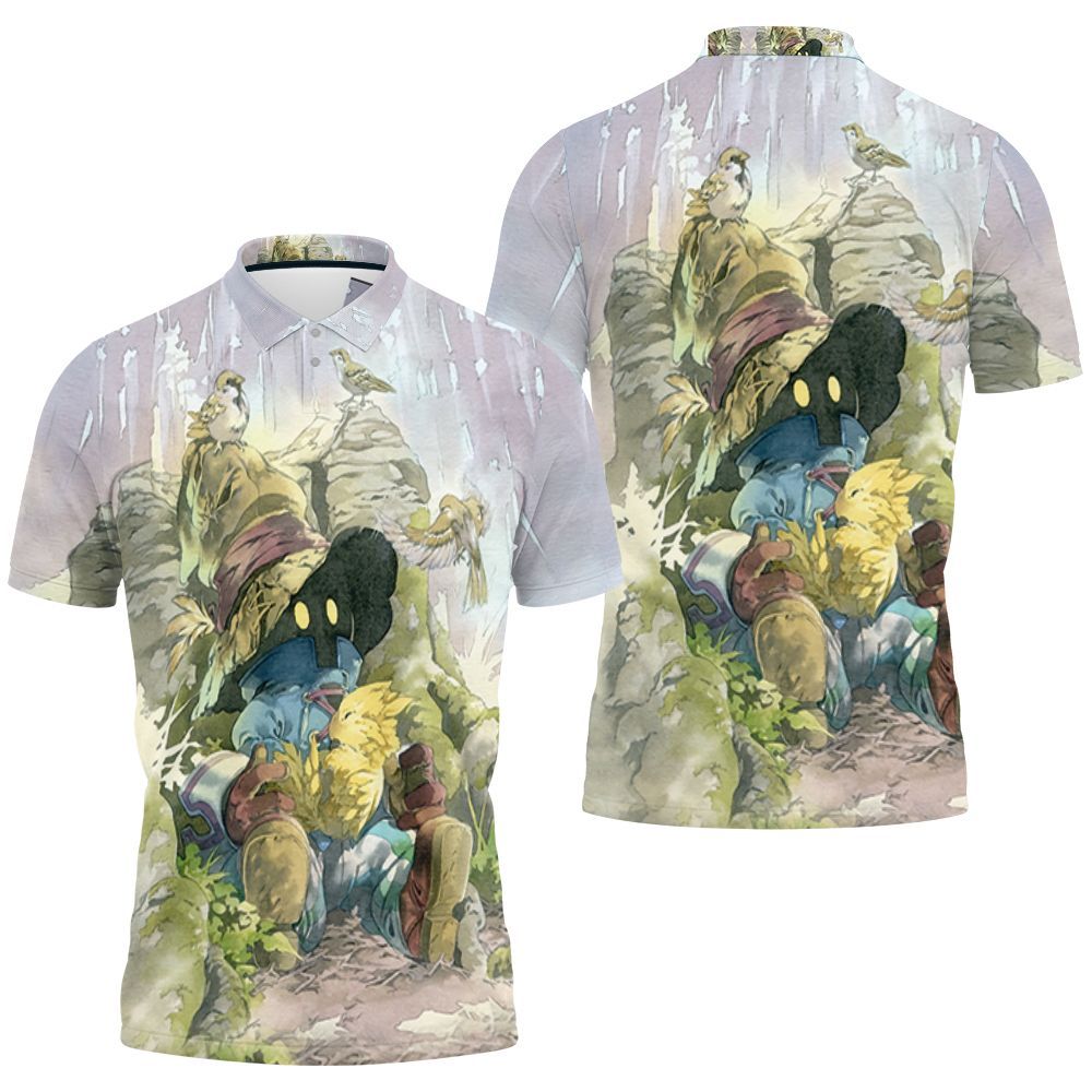 Final Fantasy Black Mage And Chocobo 3d Jersey Polo Shirt All Over Print Shirt 3d T-shirt