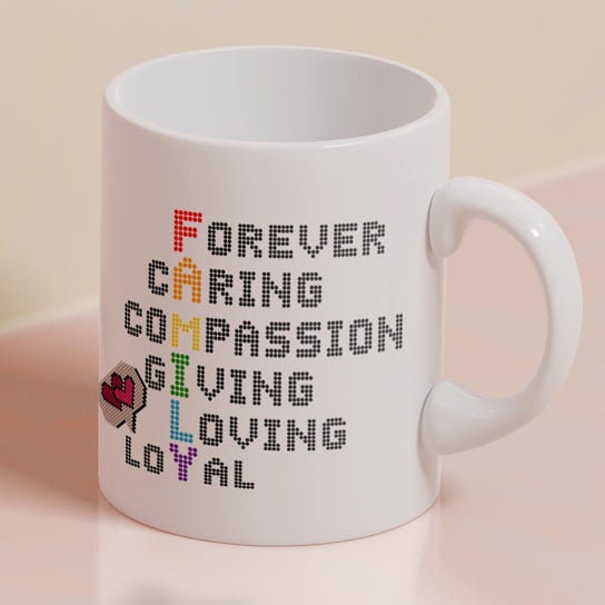 Forever Caring Compassion Giving Loving Loyal Family Matching Motivational Memorial Puzzle Coffee