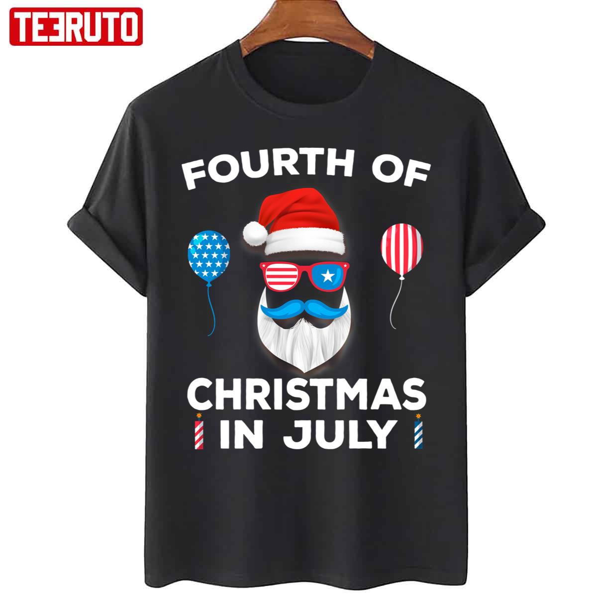 Fourth Of Christmas In July Funny Christmas July 4th Unisex T-Shirt