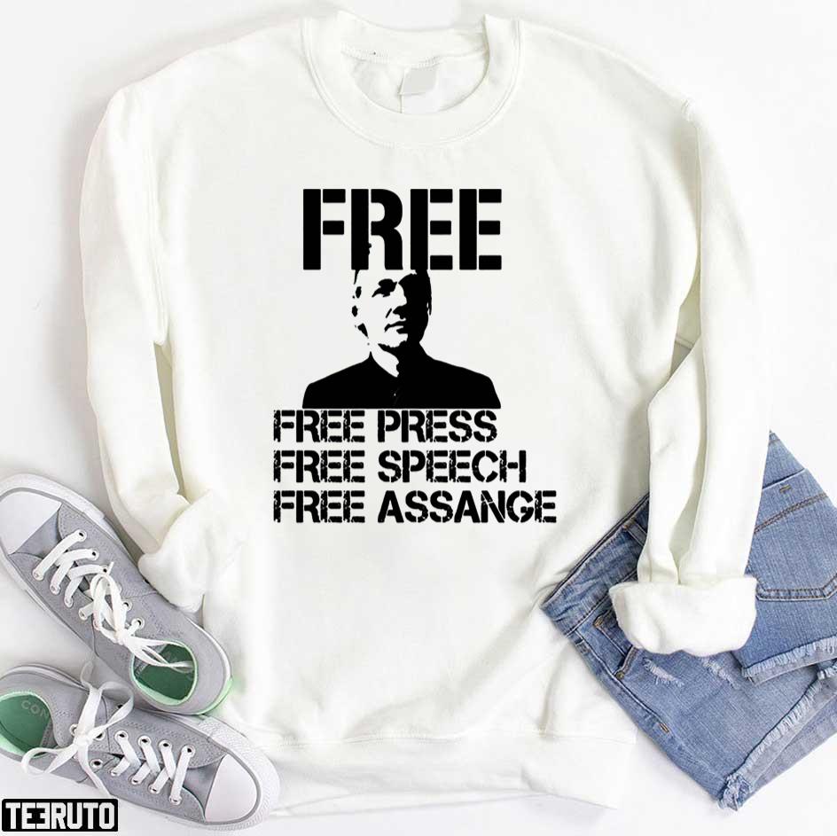 Free Julian Assange Free Press Free Speech Unisex T-Shirt