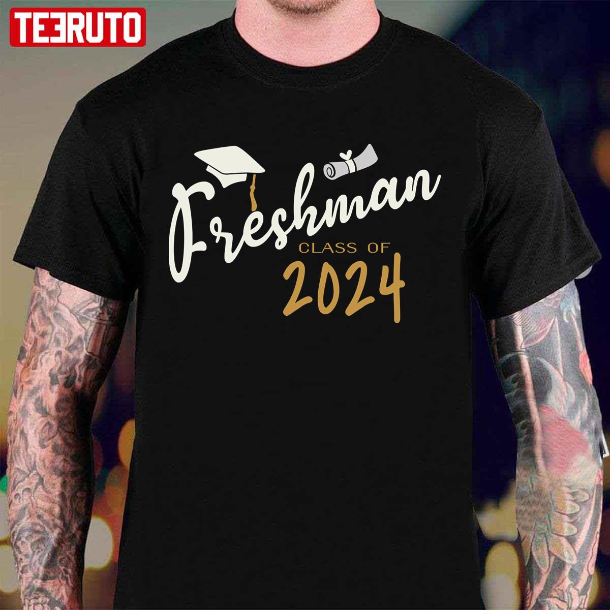 Freshman Class Of 2024 With Graduation Cap Unisex T-Shirt