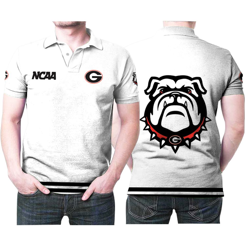 Georgia Bulldogs Ncaa Classic White With Mascot Logo Gift For Georgia Bulldogs Fans Polo Shirt All Over Print Shirt 3d T-shirt