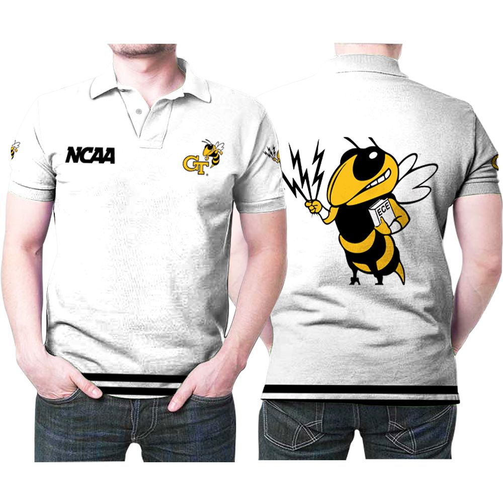 Georgia Tech Yellow Jackets Classic White With Mascot Logo Gift For Georgia Tech Yellow Jackets Fans Polo Shirt All Over Print Shirt 3d T-shirt