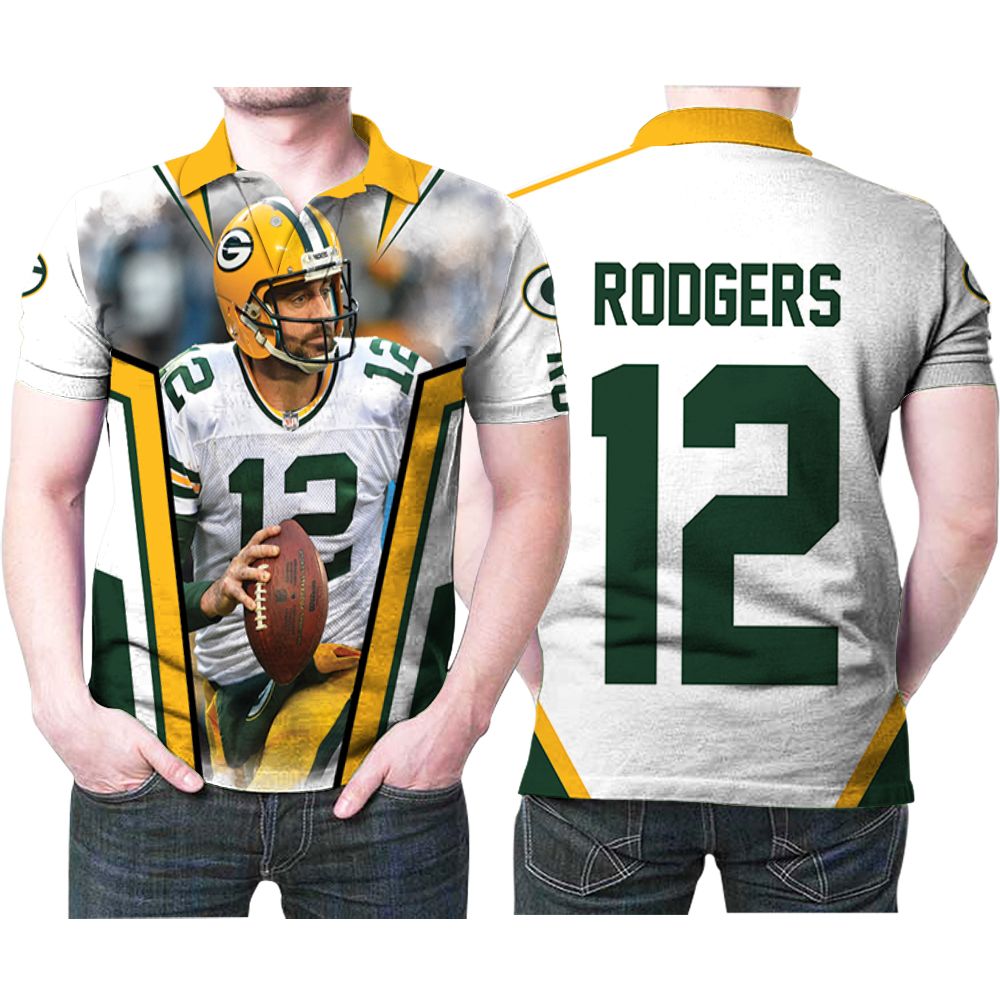 Green Bay Packers Aaron Rodgers Legend 12 Nfl American Football White 3d Designed Allover Gift For Packers Fans 1 Polo Shirt