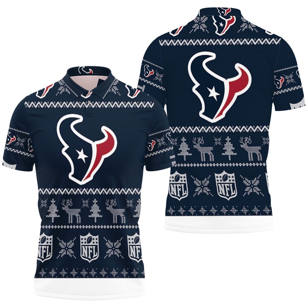 Houston Texans Nfl Ugly Sweatshirt Christmas 3d Polo Shirt All Over Print Shirt 3d T-shirt